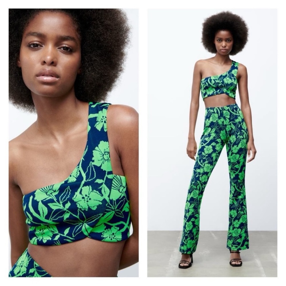 ZARA One Shoulder Cropped Top